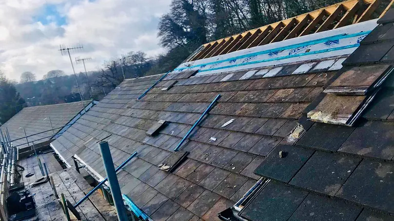 New roofing being installed